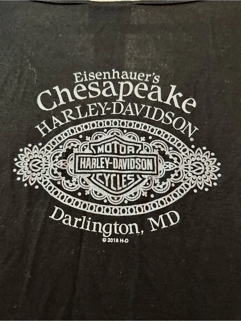 Harley Davidson Rhinestone V Neck Top Black Biker Tee Women’s Small Shirt - Picture 7 of 7
